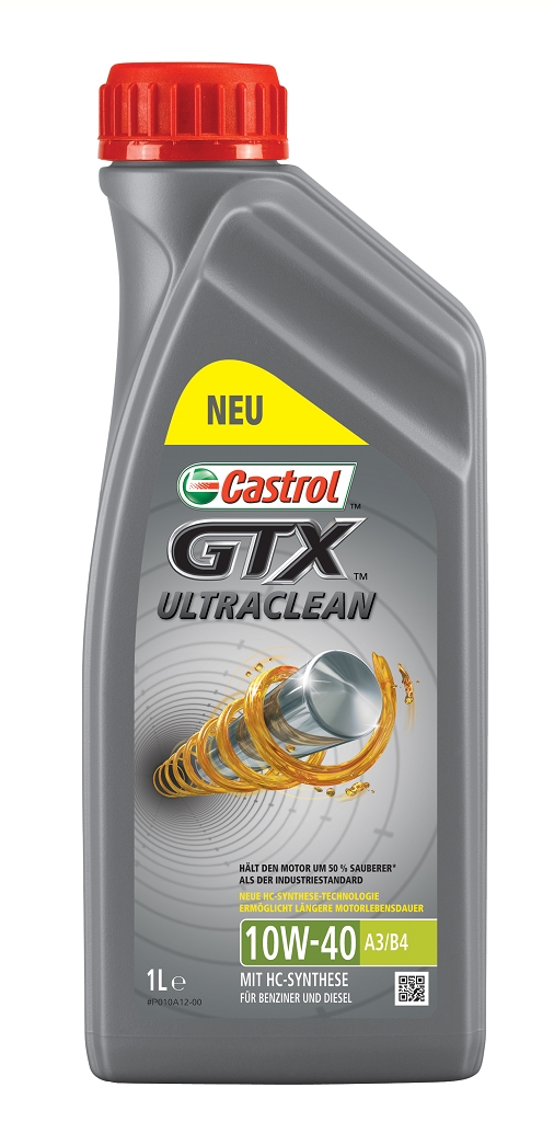 Motoröl 'Castrol GTX ULTRACLEAN 10W-40 A3/B4' | Castrol, Gebindeart: Flasche, Herstellerfreigabe: Renault RN0700 Herstellerfreigabe: MB-Freigabe 229.1