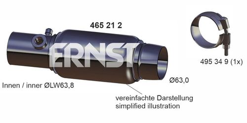 Produktbild für Reparaturrohr, Ruß-/Partikelfilter