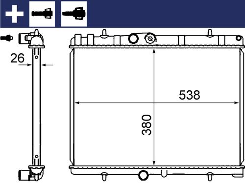 Produktbild für Kühler, Motorkühlung