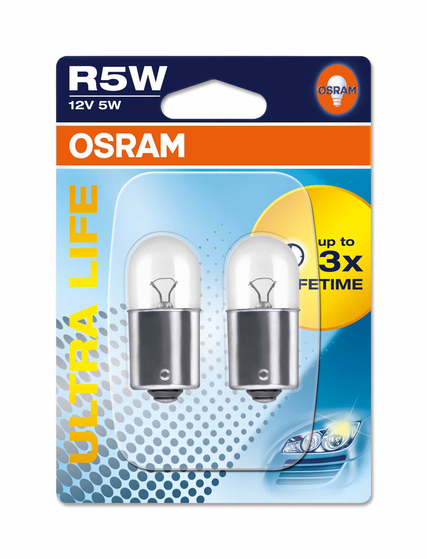 Ampoule R5W Ultra Life 5W [12V] (2 pièces), arrière, 12 V OSRAM, par ex. pour Toyota