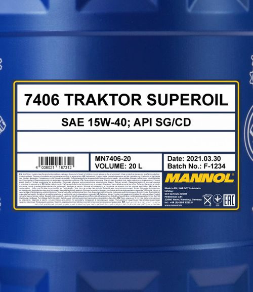 Produktbild für Mannol Traktor Superoil 15W-40 [20L] 
