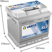 Starterbatterie DYNAMIC SLI 12 V, 52 Ah, 470 A KIA PRIDE