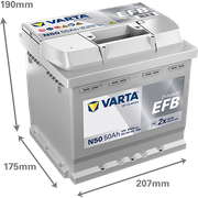Starterbatterie DYNAMIC EFB 12 V, 50 Ah, 550 A FORD KUGA