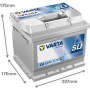 Starterbatterie DYNAMIC SLI 12 V, 52 Ah, 520 A VW GOLF