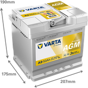 Starterbatterie DYNAMIC AGM 12 V, 50 Ah, 540 A TOYOTA RAV 4