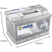 Starterbatterie DYNAMIC EFB 12 V, 65 Ah, 650 A FORD ECOSPORT