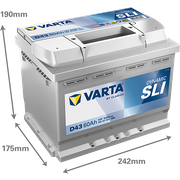 Starterbatterie DYNAMIC SLI 12 V, 60 Ah, 540 A OPEL GT