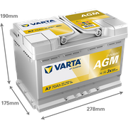Starterbatterie DYNAMIC AGM 12 V, 70 Ah, 760 A VW PASSAT