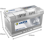 Starterbatterie DYNAMIC EFB 12 V, 75 Ah, 730 A FORD TOURNEO CUSTOM