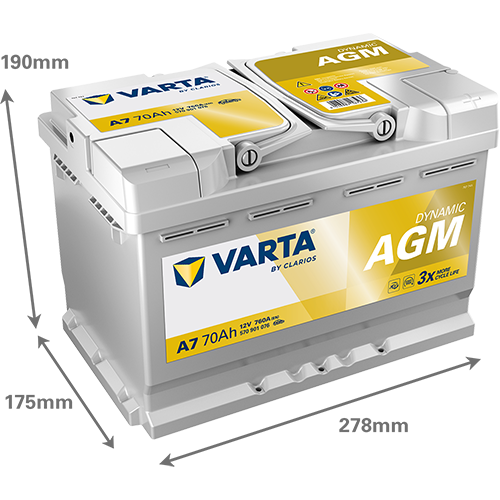 Produktbild für Starterbatterie DYNAMIC AGM 12 V, 70 Ah, 760 A