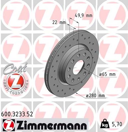 Produktbild für Bremsscheibe SPORT COAT Z